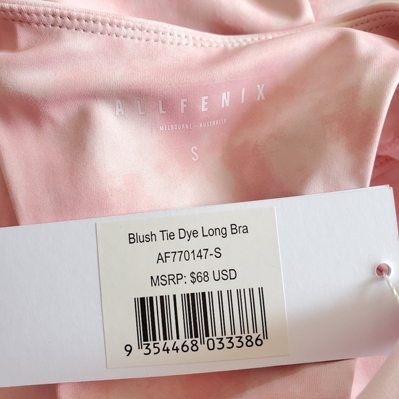 Anthropologie All Fenix Blush Tie Dye Long Sports Bra NWT Size Small - Picture 6 of 9